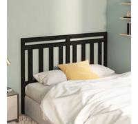 vidaXL Bed Headboard Black 146X4X100 Cm Solid Wood Pine, Black