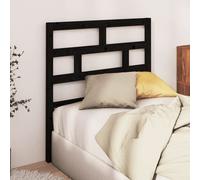Bed Headboard Black 81x4x100 cm Solid Wood Pine Berkfield Home Black One Size