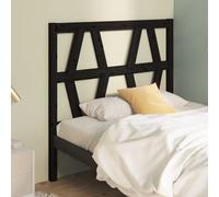Bed Headboard Black 81x4x100 cm Solid Wood Pine Berkfield Home Black One Size