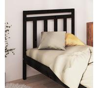 Bed Headboard Black 81x4x100 cm Solid Wood Pine Berkfield Home Black One Size
