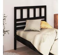 Bed Headboard Black 81x4x100 cm Solid Wood Pine Berkfield Home Black One Size