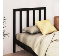 Bed Headboard Black 81x4x100 cm Solid Wood Pine Berkfield Home Black One Size