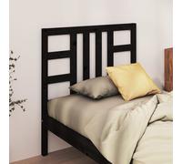 Bed Headboard Black 81x4x100 cm Solid Wood Pine Berkfield Home Black One Size