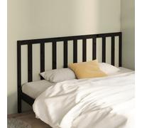 Bed Headboard Black Solid Pine Wood 206x100 cm Slatted Rustic Modern Designs UK