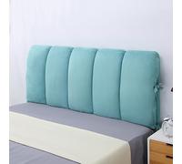 Bed Headboard Cover Padding, Upholstered Thicken Reading Pillow Short Plush Slipcover for Twin Queen King Size Double Single Wood/Iron Headcover Dustproof Protector Washable(150x50cm,Green)