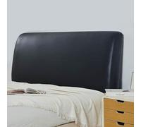 Bed Headboard Cover Waterproof Pu leather All-inclusive Elastic Headboard Protection Cover for King Double full Headboard Protector (Black, 150cm / for 140-160cm headboard)