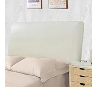 Bed Headboard Cover Waterproof Pu leather All-inclusive Elastic Headboard Protection Cover for King Double full Headboard Protector (Beige, 200cm / for 190-210cm headboard)