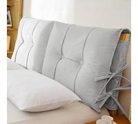Bed Headboard Cover With Cushion Thicken Padded With Soft, Japanese Linen Fabric, Anti-Collision & Dustproof Protector For Full, King Size Beds, Modern Bedhead Padding(Light Gray,59x31.5x4in)