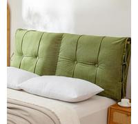Bed Headboard Cover With Cushion Thicken Padded With Soft, Japanese Linen Fabric, Anti-Collision & Dustproof Protector For Full, King Size Beds, Modern Bedhead Padding(Dark Green,71x31.5x4in)
