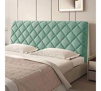 Bed Headboard Covers Short Plush Bed Head Cover Quilted Stretch Dustproof Headboard Cover Elastic Bed Headboards Slipcover For Single Double King Bed Head Back Protector Bedroom Decor(160cm,Green1)