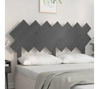 Bed Headboard Grey 151.5x3x81 cm Solid Wood Pine Berkfield Home Grey One Size