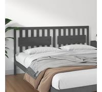 Bed Headboard Grey 185.5x4x100 cm Solid Wood Pine Berkfield Home Grey One Size