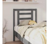 Bed Headboard Grey 81x4x100 cm Solid Wood Pine Berkfield Home Grey One Size
