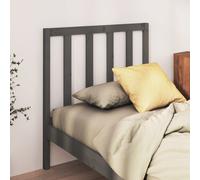 Bed Headboard Grey 81x4x100 cm Solid Wood Pine Berkfield Home Grey One Size