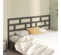 Bed Headboard Grey Solid Pinewood 186x4x100 cm Rustic Panel Headboard Unfinished