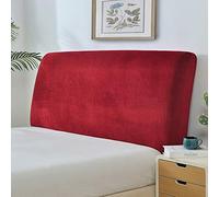 Bed Headboard Slipcover Protector Bed Headboard Cover Double/King, Stretch Bed Head Cover Velvet Thicken Elastic All-Inclusive Bedside Decoration Protection Dust Cover,Red-120~140cm