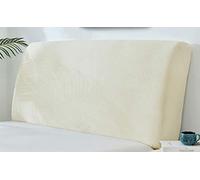 Bed Headboard Slipcover Protector, Stretch Bed Head Cover Velvet Thicken Elastic All-Inclusive Bedside Decoration Protection Dust Cover for King/Double Size Beds,Beige-120~140cm