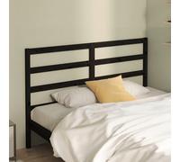 Bed Headboard Solid Pinewood Black 166x4x100 cm Slatted Rustic Support Backrest