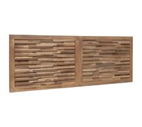 Headboard Solid Teak Wood Natural 140x55x3.5cm Wall-Mounted 3D Rustic Farmhouse