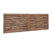 Headboard Solid Teak Wood Natural 140x55x3.5cm Wall-Mounted 3D Farmhouse