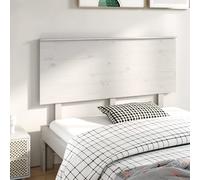 Bed Headboard White 144x6x82.5 cm Solid Wood Pine Berkfield Home White One Size