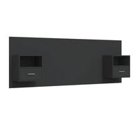 vidaXL Bed Headboard with Cabinets Grey Sonoma Engineered Wood Wall Nightstand
