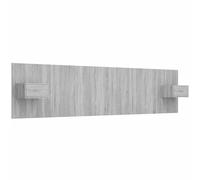 Bed Headboard with Cabinets Concrete Grey Engineered Wood 337x32.5x80cm Storage