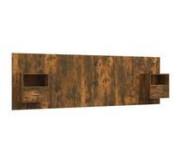 vidaXL Bed Headboard with Cabinets Smoked Oak Engineered Wood