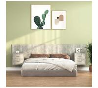 Bed Headboard with Cabinets Concrete Grey Engineered Wood 160x1.5x80cm Wallmount