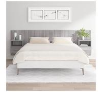 Bed Headboard with Cabinets Grey Sonoma 257x32.5x80cm Engineered Wood Wall Unit