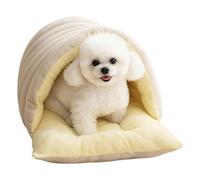 Bed - Heated Pet Rest Cave, Soft Indoor Beds | Self-Warming Plush Sherpa Lining, Memory Foam Orthopedic Cushion Base