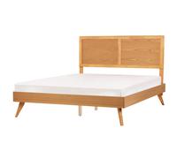 Beliani Bed Istres 160 X 200 Cm Eu King Size Brown Ash Wood