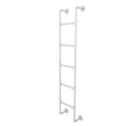 Bed Ladder, 2 Colors Emergency Egress for Window Well, Metal Loft Wall Mounted Industrial Iron Pipe Bunk Indoor Outdoor Climbing Ladders, 330LBS Load Capacity(White,7.4FT/2.26M/88.8IN)
