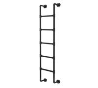 Bed Ladder, 2 Colors Emergency Egress for Window Well, Metal Loft Wall Mounted Industrial Iron Pipe Bunk Indoor Outdoor Climbing Ladders, 330LBS Load Capacity(Black,7.4FT/2.26M/88.8IN)