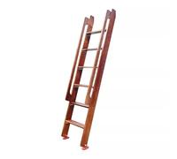 Bed Ladder,Attic Ladder Brown Wooden Step Ladder, Indoor Emergency Escape Ladders for Garage Loft Egress Window, Heavy Duty Bed Ladder with Handrail Easy to Use(6 Steps 175cm(5.7ft))