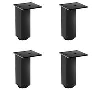 Bed Legs,adjustable Furniture Legs,square Cabinet Legs,for Kitchen,living Room,bedroom,table Legs,4 Pcs Metal Feet,3.5mm Thicked Material,durable,Black-25cm/9.8in