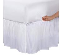 Bed Maker’s Never Lift Your Mattress Microfiber Wrap-Around Bed Skirt, Gathered Ruffled Style, Classic 14 Inch Drop Length, Queen, White