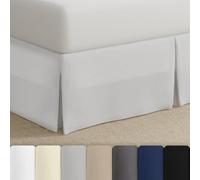 Bed Maker’s Never Lift Your Mattress Wrap Around Bed Skirt, Classic Style, Low Maintenance Wrinkle Resistant Fabric, Traditional 14 Inch Drop Length, King, White