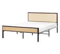 Bed PE Rattan AVANTON 140 x 200 cm (EU Double) Black