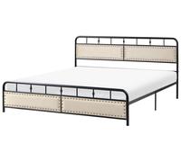 Beliani Bed Metal BREUILLET 180 x 200 cm Black, Black