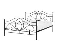 Bed Metal LYRA 140 x 200 cm (EU Double) Black