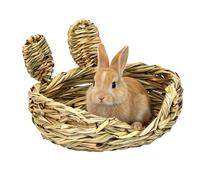 Bed - Natural Grass Cushion - Sleeping, Gnawing, Chewing, Cabin Shelter for Rabbits, Suitable for Ferrets, Gerbils, Hamsters, Guinea Pigs, Chinchillas, Other Small Pets, Cages, Almost