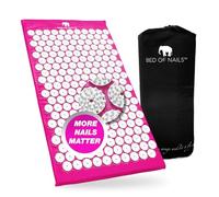 BED OF NAILS Original Acupressure Mat - Acupuncture Mat with 8,820 Massage Mat Nails for Wellness, Increased Vitality, Back Pain Relief, Relaxation, 74 x 41 x 2 cm, Carry Bag, Pink