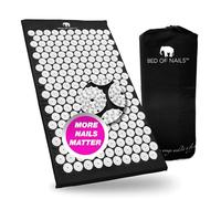 BED OF NAILS Original Acupressure Mat - Premium Acupuncture Mat with 8,820 Nails - Massage Mat for Wellness, Increased Energy, Back Pain Relief, Relaxation, 74 x 41 x 2 cm, Carry Bag, Jet Black