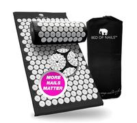 BED OF NAILS The Comfortable Acupressure Mat and Pillow Set - Massage Mat for Neck and Back Pain Relief Acupuncture Mat and Pillow for Increased Energy & Relaxation, Carry Bag JetBlack