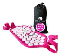 BED OF NAILS the Comfortable Acupressure Strap - Mini Acupuncture Mat, 1,848 Nails, On-the-Go Back Pain Relief Acupressure Mat -Wellness Gifts for Women and Men - With Carry Bag- 38 x 20cm, Pink
