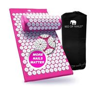 BED OF NAILS The Original Premium Acupressure Mat & Pillow Set, 10,962 Acupuncture Pressure Points for Back Pain Relief, Increased Energy, Relaxation, FSA/HSA Eligible, Drawstring Bag, Pink