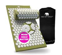 BED OF NAILS The Original Premium Acupressure Mat & Pillow Set, 10,962 Acupuncture Pressure Points for Back Pain Relief, Increased Energy, Relaxation, FSA/HSA Eligible, Drawstring Bag, Green