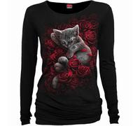 Bed Of Roses Baggy Long-Sleeved T-Shirt Spiral Direct Black S