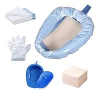 Bed pan| 1 x Potty, 30 x Absorbent pads, 30 x Absorbent Bags, 200 x Disposable Gloves | Bed pan for Men, Bed pan for women, Commode for Elderly,adult potty, Fracture,Female with Handle,Portable bedpan